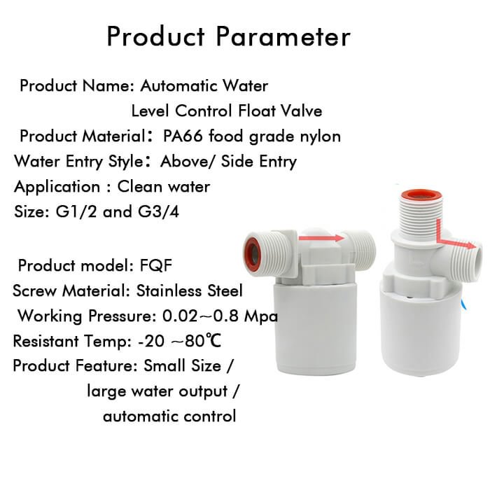 Automatic Water Level Control Float Valves for Water Storage Tanks