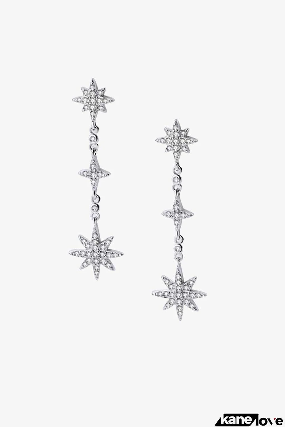 Cubic Zirconia Star Drop Earrings