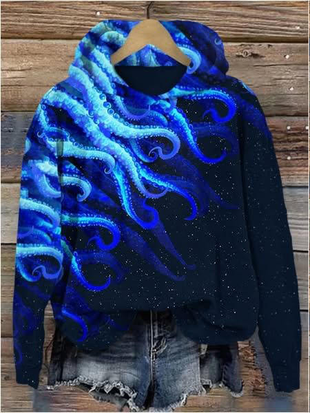Japanese Lino Art Print Hoodie
