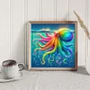 Pieuvre color&eacute;e-perceuse ronde peinture diamant-40*40cm