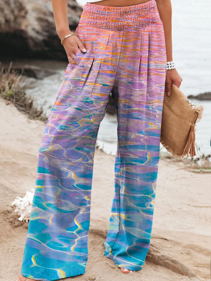 Women's Water Ripple Art Print Casual Pants