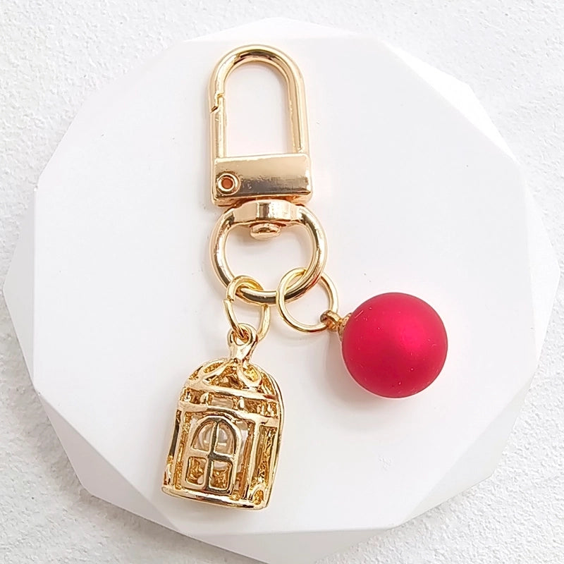 5 Pieces Ig Style Minimalist Bird Cage Synthetic Resin Alloy Bag Pendant Keychain