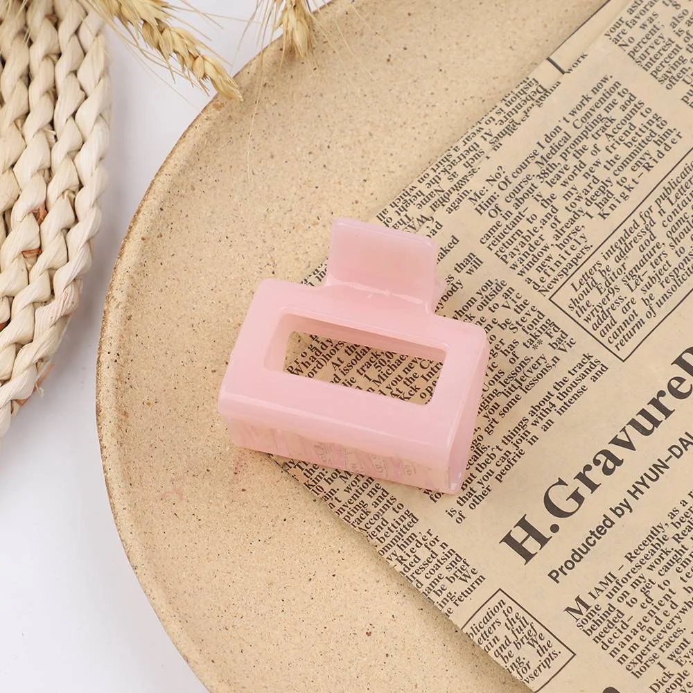 Simple Square Geometric Frosted Hair Claws Clamps Acetate Hairpins Women Hollow Out Ponytail Clips Makeup Styling Tools Headwear