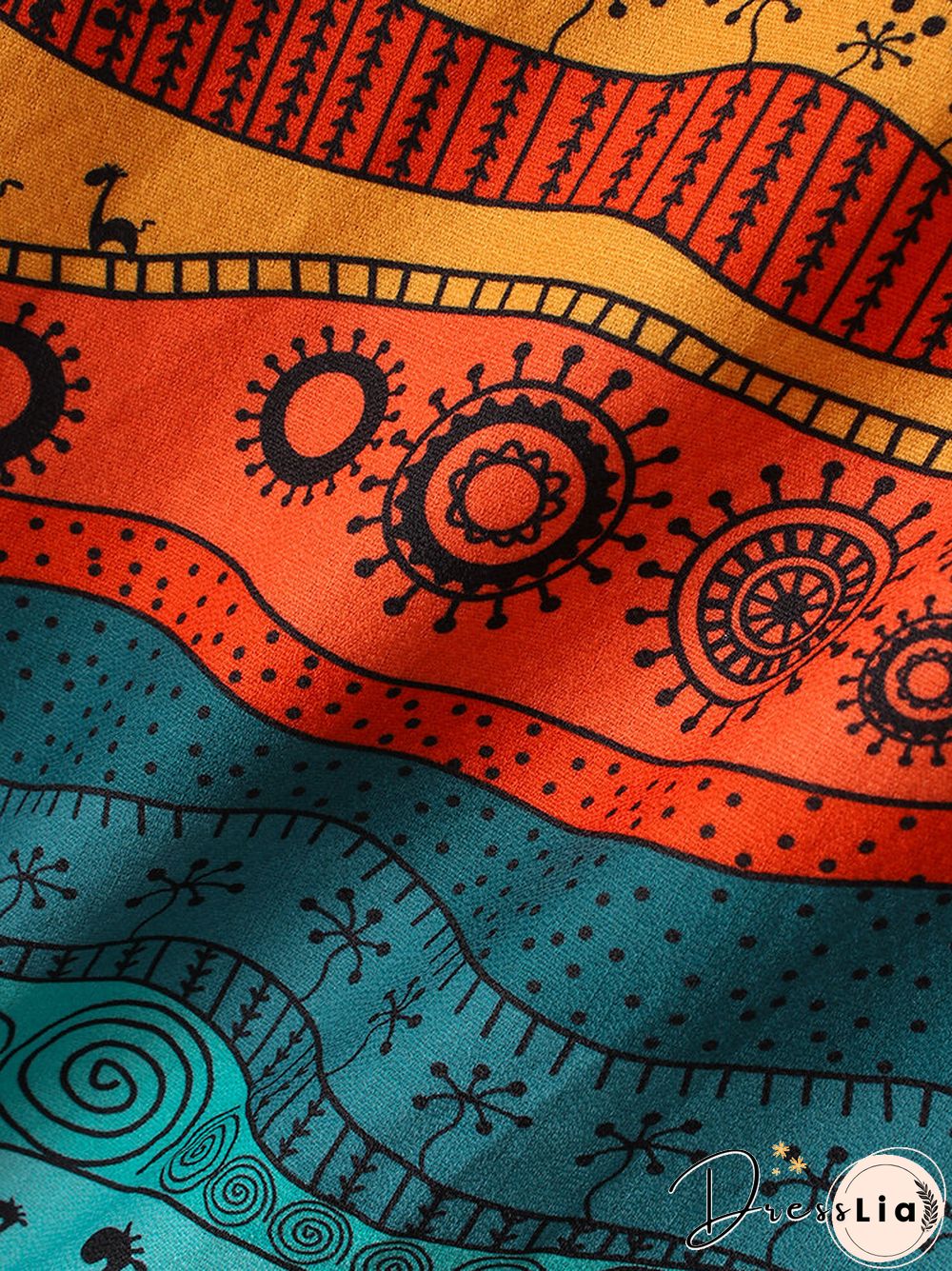 Ethnic Printed Long Sleeve Hooded Thicken Coat For Women