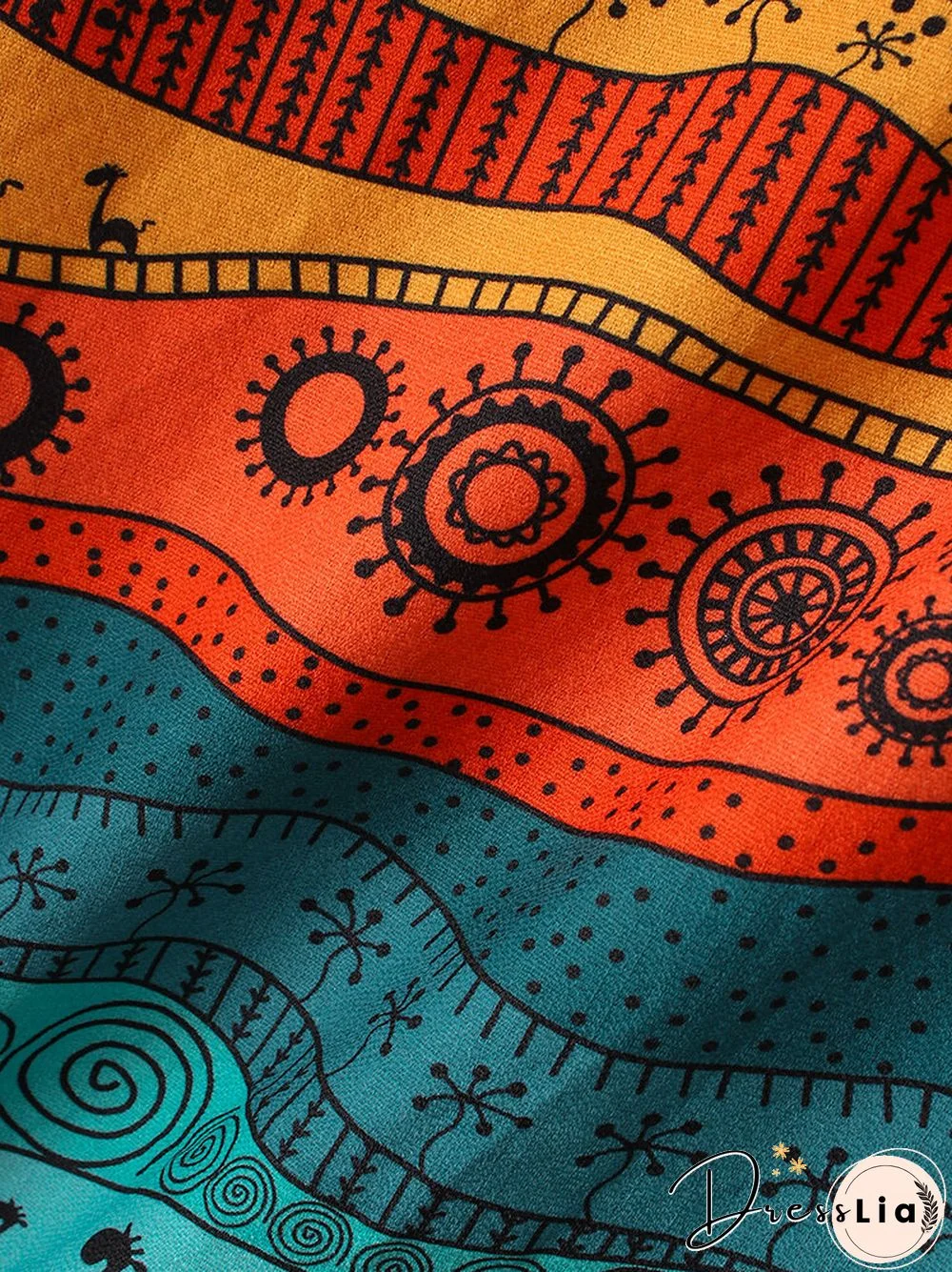 Ethnic Printed Long Sleeve Hooded Thicken Coat For Women