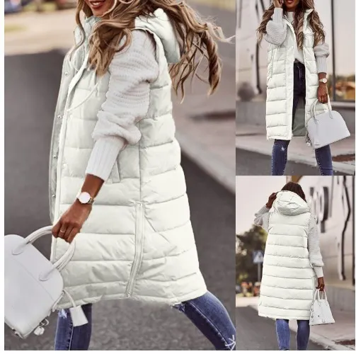 Brownm Brownm New Fashion Casual Solid-Colored Hooded In Sleeveless Sleeveless Jacket
