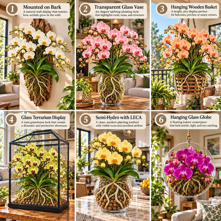 Rare Phalaenopsis orchid rooted moss ball arrangement