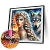 Beauté Loup-Perceuse Ronde Peinture Diamant-40*40CM