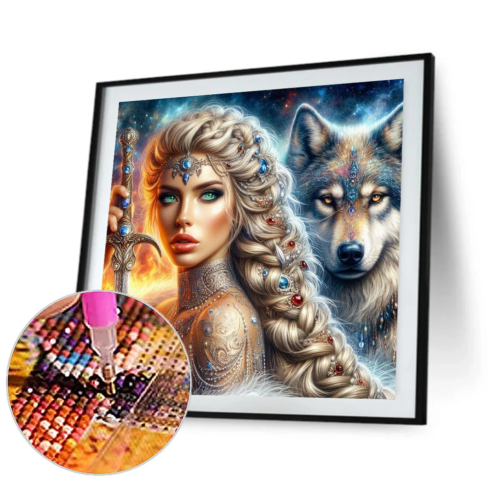 Diamond Painting - Full Round Drill - Beauty Wolf(Canvas|40*40cm)