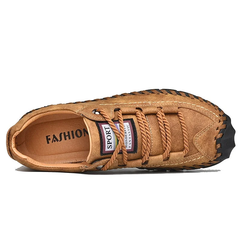 Leather Men Shoes Luxury Brand 2020 Handmade Casual Shoes Men Sneakers Italian Breathable Leisure Mens Loafers Moccasins JKPUDUN