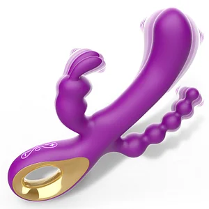 3-in-1 Rabbit Vibrator with 10 Powerful Vibration Modes – Dildo for Female orgasm