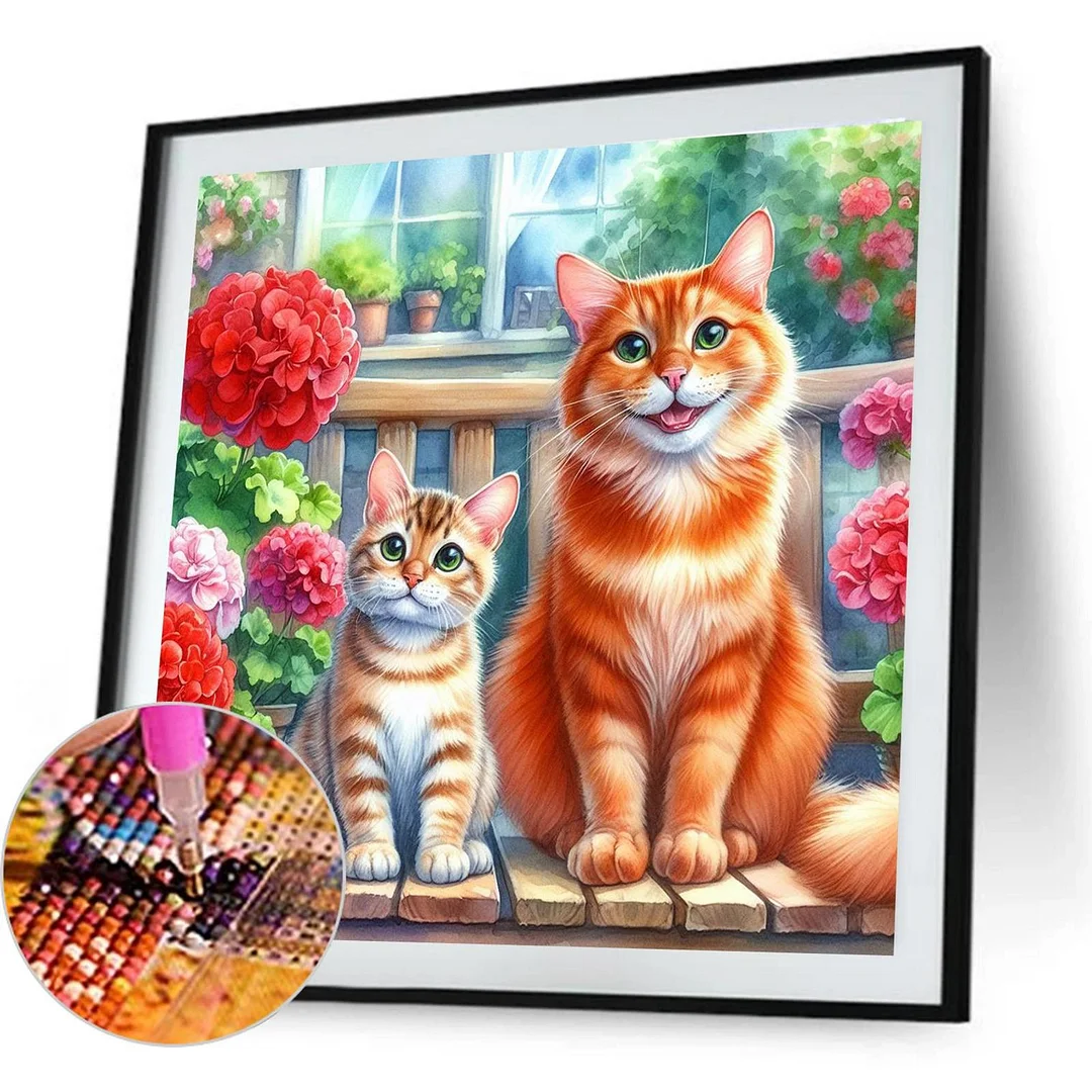 Diamond Painting - Full Round Drill - Cat(Canvas|Canvas|40*40cm)