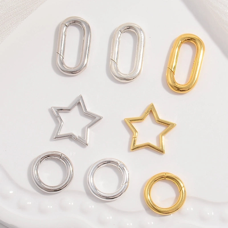 1 Piece 925 Sterling Silver 22K Gold Plated Rhodium Plated Silver Plated Round Star Oval Jewelry Buckle Jewelry Accessories