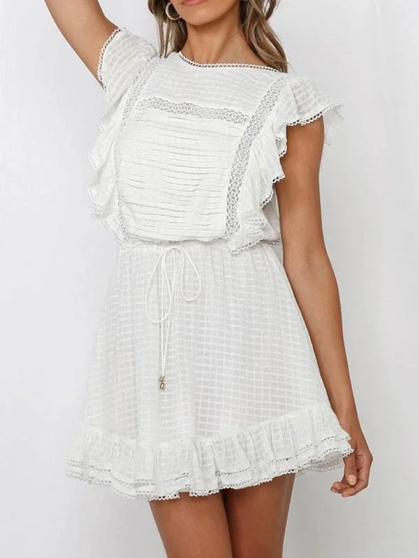 Lace frill dress