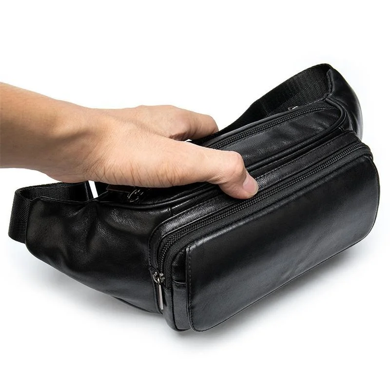 Simple Style Leather Casual Waist Bag Fashion Crossbody Bag