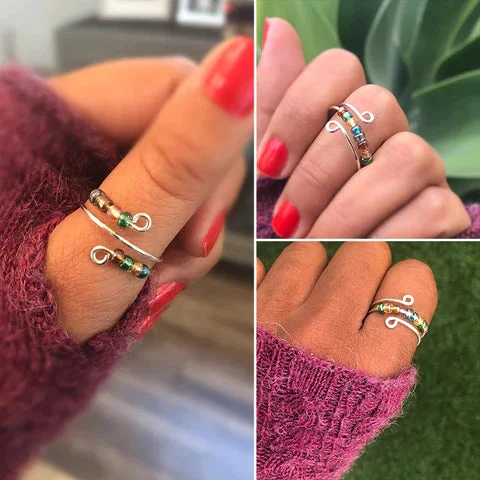 Rainbow Beads Fidget Ring