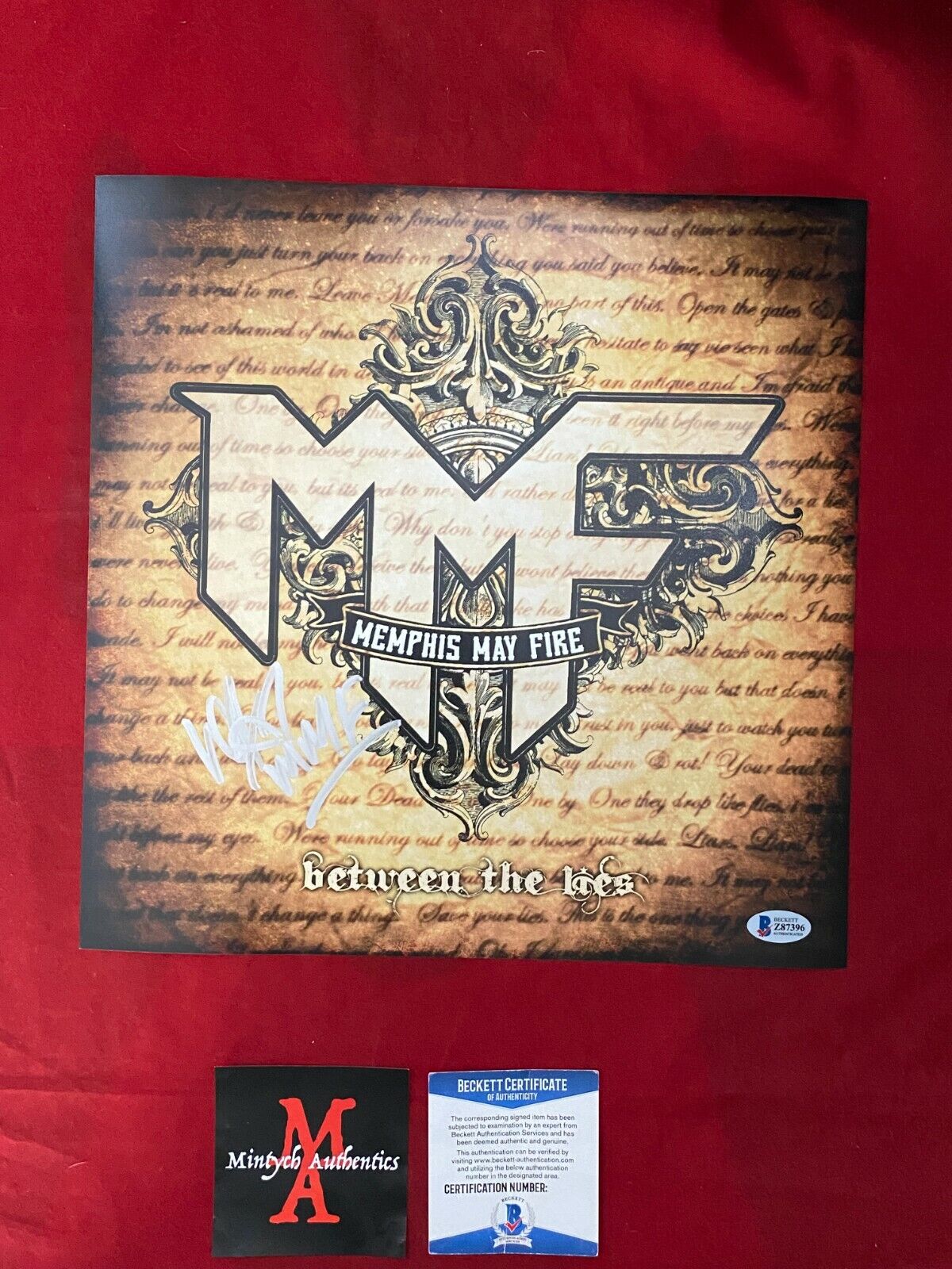 MATTY MULLINS SIGNED 12x12 Photo Poster painting! MEMPHIS MAY FIRE! BECKETT! BETWEEN THE LIES!