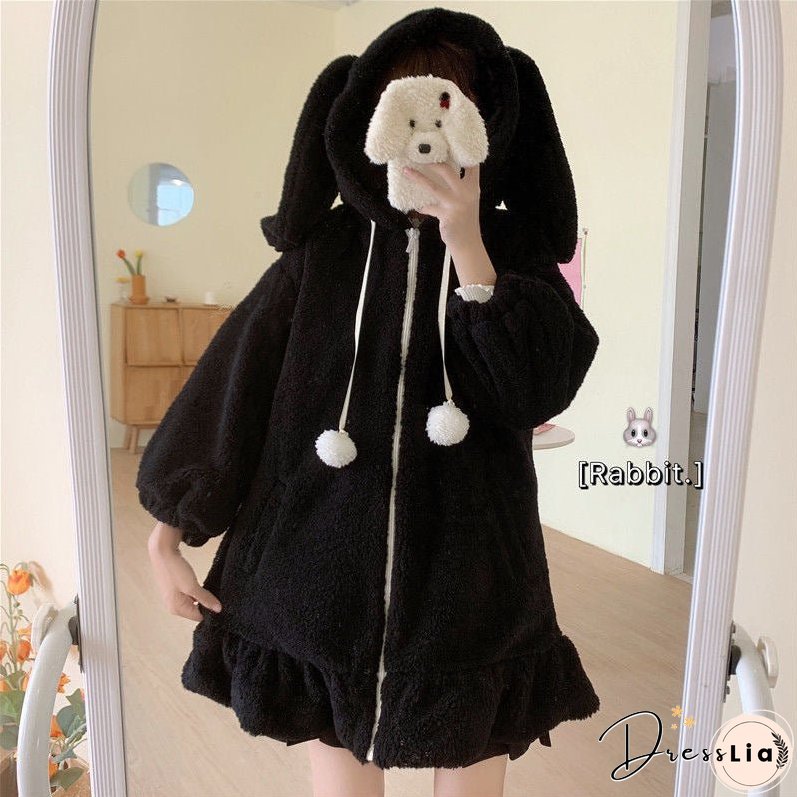 Women's Furry Rabbit For Zipper Cute Fashion Sweaters