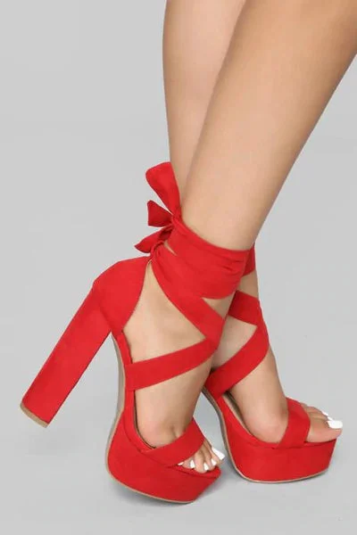 Wild Diva Mia-32 Strappy Wrap Around Strappy Platform High Heels