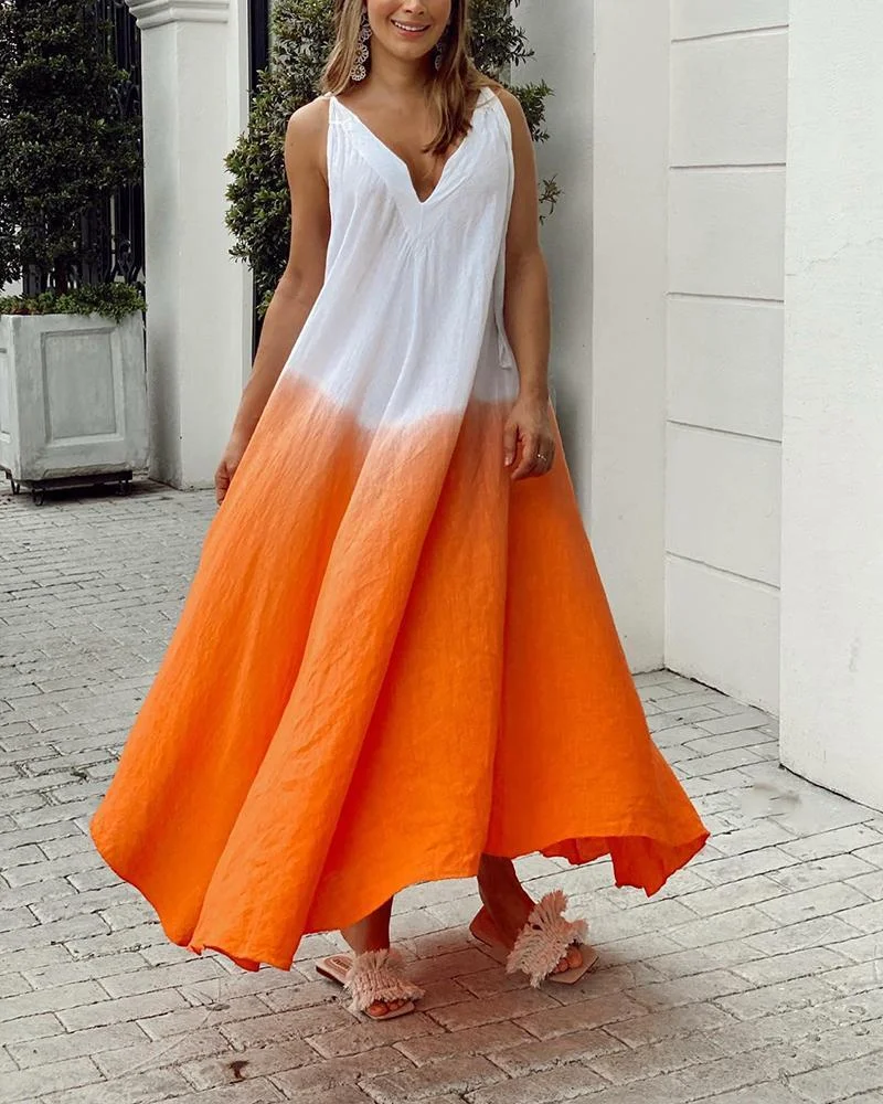 Women's Casual Color Matching Dress