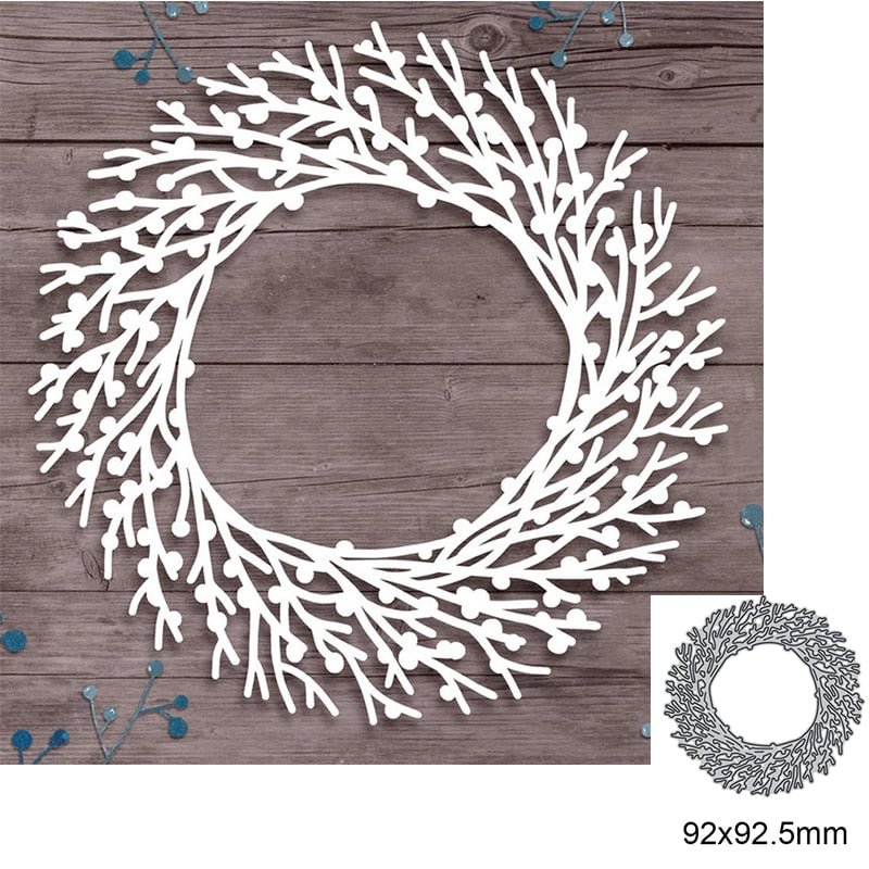 Wreath Of Branches  Metal Cutting Dies For DIY Scrapbook Cutting Die Paper Cards Embossed Decorative Craft Die Cut New