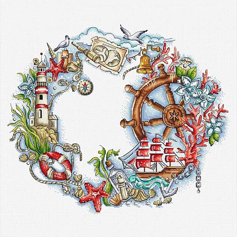 

Christmas Wreath - 14CT Counted Cross Stitch - 40*40CM, 501 Original