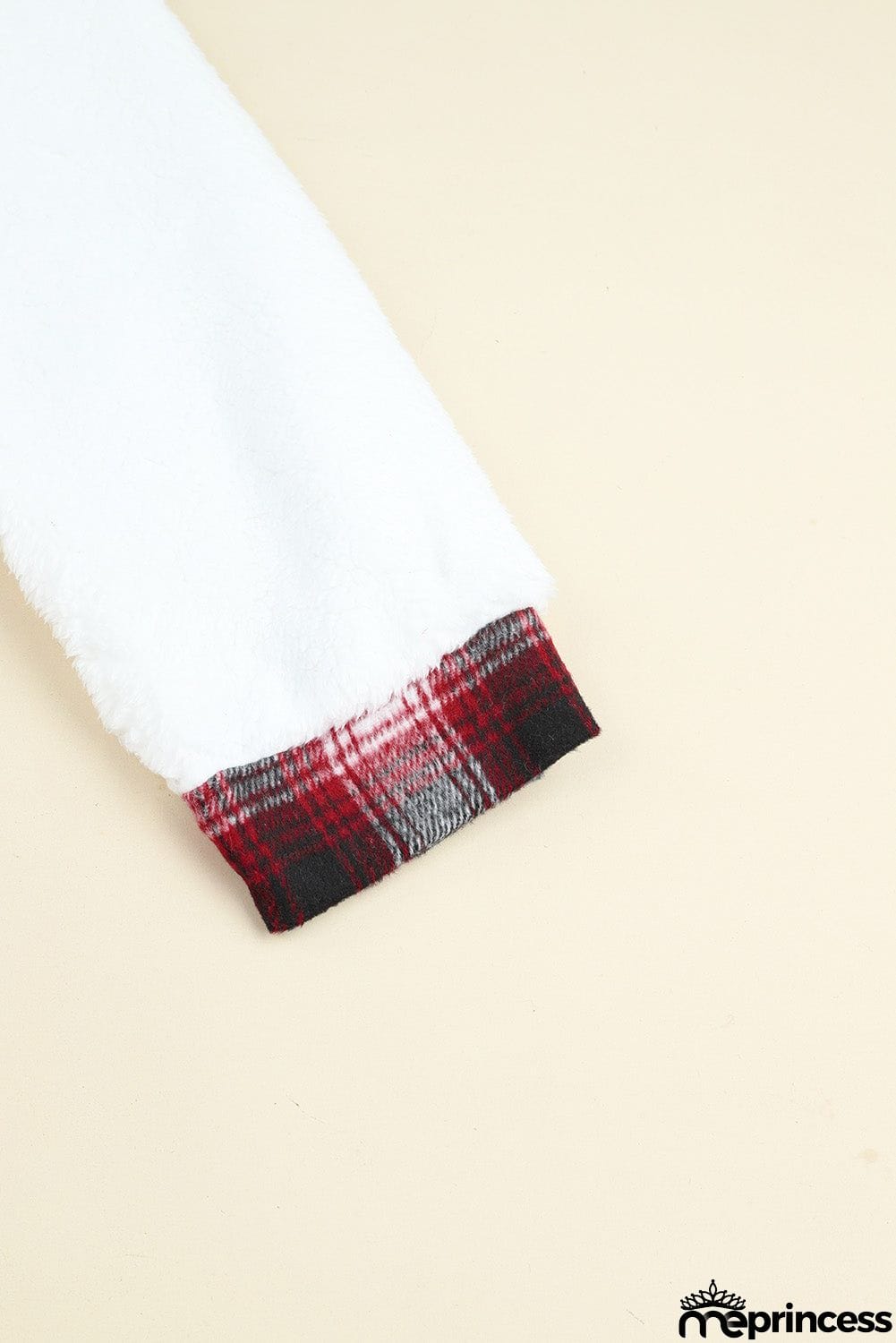 Plaid Patchwork Buttoned Pocket Sherpa Jacket