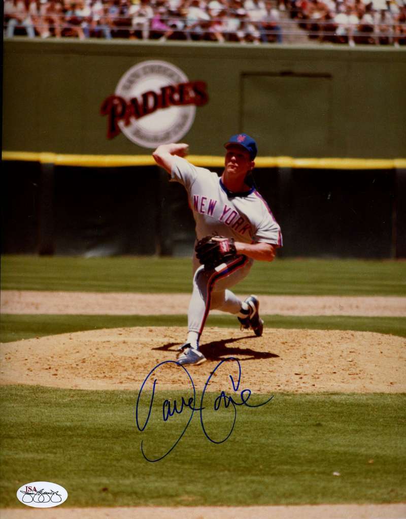 David Cone Mets 1/1 Original Image Signed Jsa Cert Sticker 8x10 Photo Poster painting Authentic