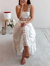 Crochet Hollow Condole Belt Midi Dress