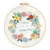 【Limited Stock Sale】Flowers-DIY Embroidery Kit with Pattern Cotton Threads Needles Hoop 30*30cm/11.8*11.8in tapestrymarket