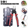 5 in 1 Combination Pliers Kit - Portable All Purpose Multifunctional Plier Tool | Anti Slip Handle Interchangeable Plier for Efficient Repairers Steel Wire Rope Iron Wires
