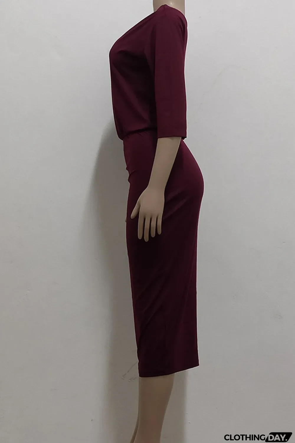 Black Casual Solid Split Joint Off the Shoulder One Step Skirt Dresses