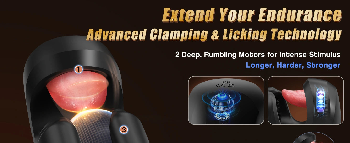 XG18 Penis Training Vibrator with Clamping & Licking Modes detail 3
