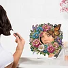 DIY Diamonds Painting Special Shaped Crystal Drill Crafts Mirror Desk Ornament Decor Kit(Flower Butterfly)