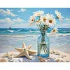 Beach Daisy Vase-11CT Stamped Cross Stitch 50*40cm/19.69*15.75in tapestrymarket