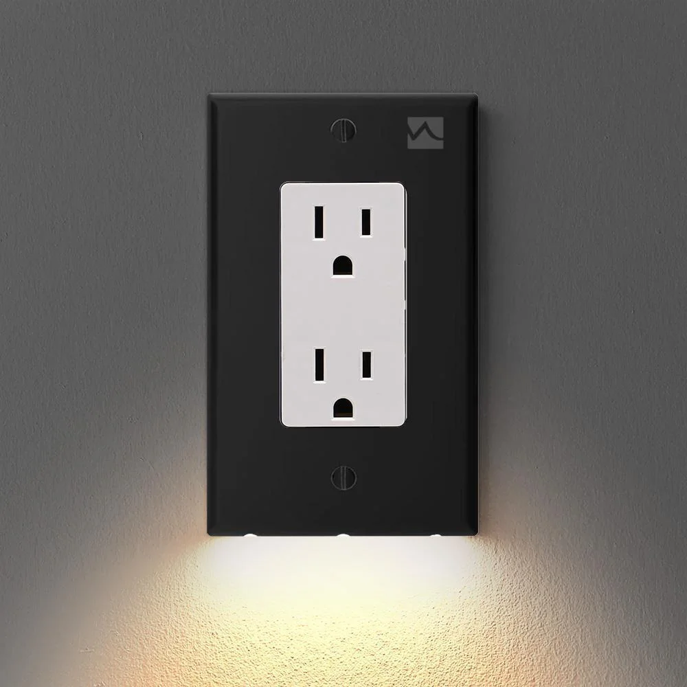 Set Of 6 Outlet Wall Plate With LED Night Lights-No Batteries