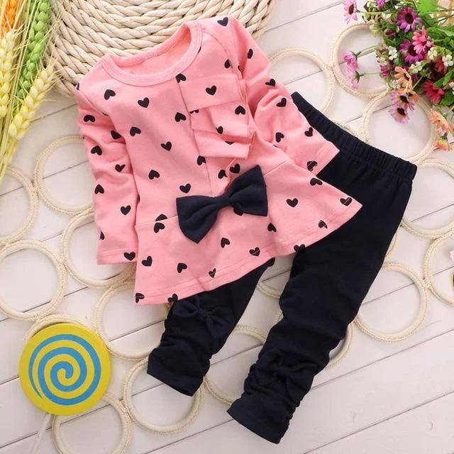 baby Toddler Girls Tops Bowknot Rabbit Panda Shirt Pants Outfit Clothes