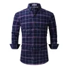 Men's Printed Long Sleeve Plaid Shirt