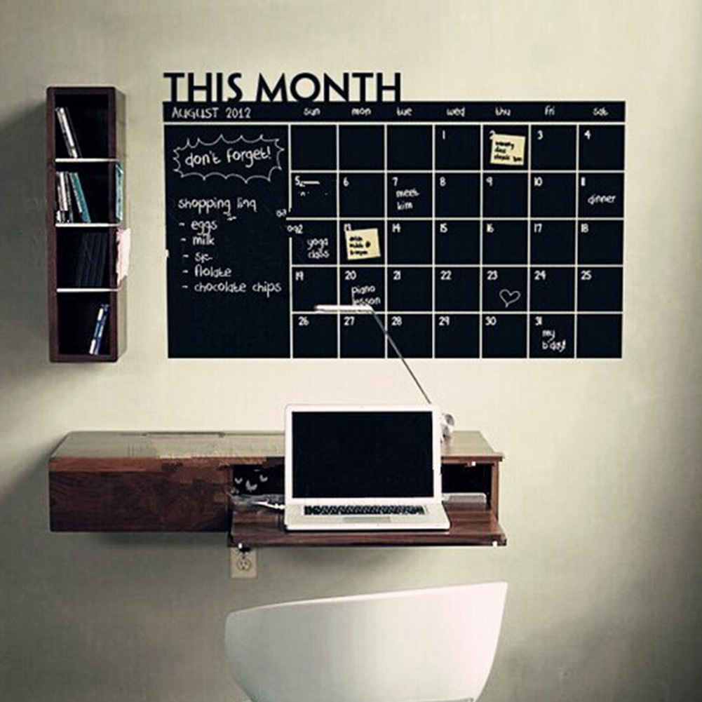 

New Month Plan Calendar Chalkboard MEMO Blackboard Vinyl Wall Sticker Vogue, 501 Original