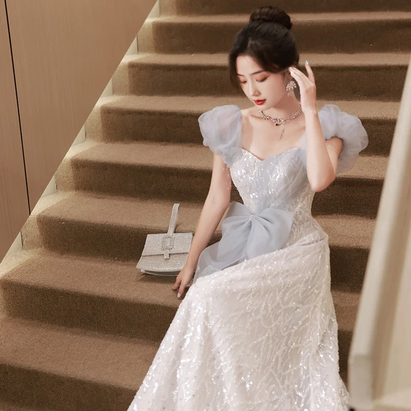 Zingj Banquet Evening Dress Women's 2025 New High-End Sensing High-End Light Luxury Small All-Day Wedding Dresses For Adults Hosting Annual Meeting