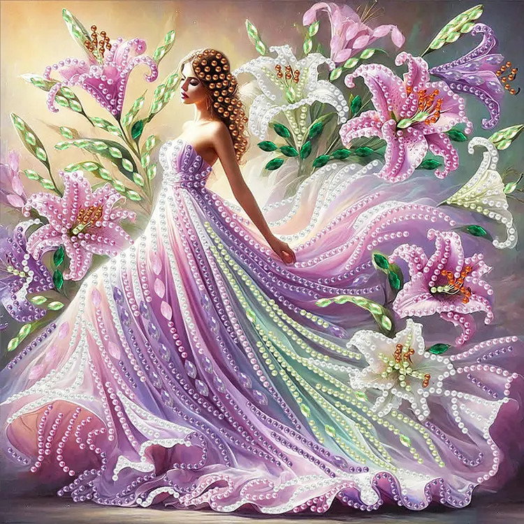 Lily Dancing Girl 30*30cm(canvas) Special Shaped Drill Diamond Painting(With Gift Box) gbfke