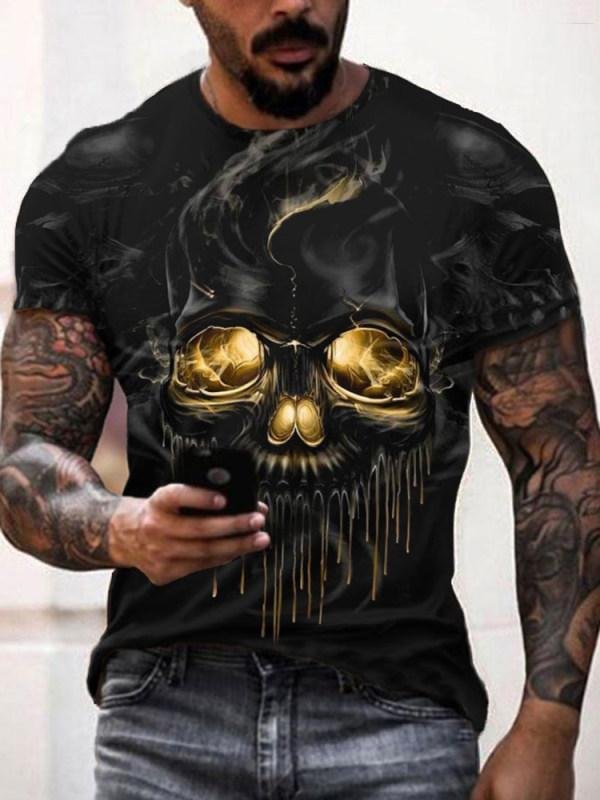 Moda casualowa koszulka z nadrukiem czaszki