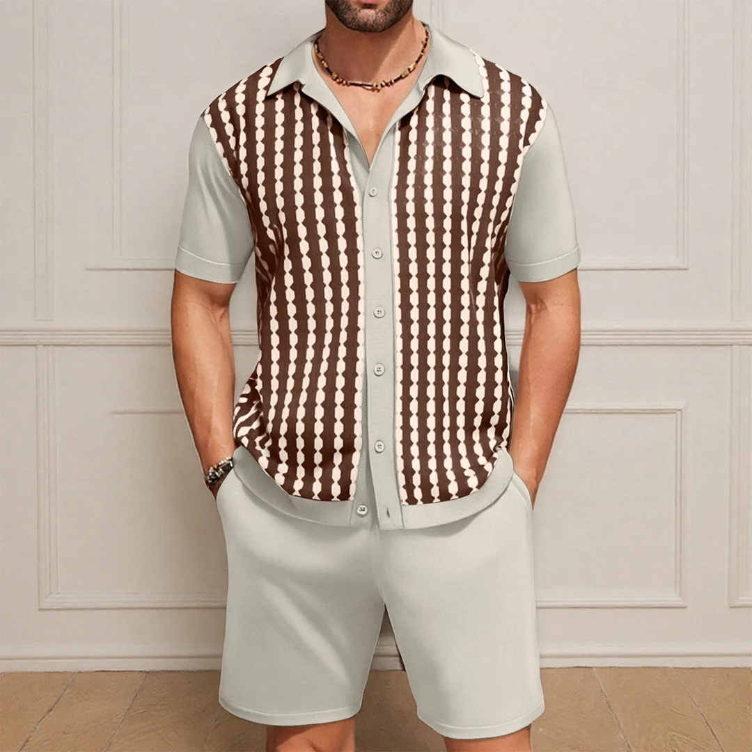 Nigikala Men's Casual Ice Crisp Knitted POLO Shirt Set Short-Sleeved T-Shirt Two Sets Of Men's SY0181