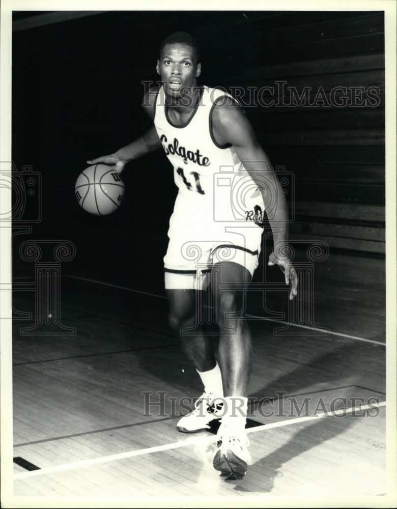 Press Photo Poster painting Colgate Basketball Player Adonel Foyle