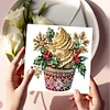6PCS Diamond Painting Christmas Cake Greeting Cards Congratulations Cards