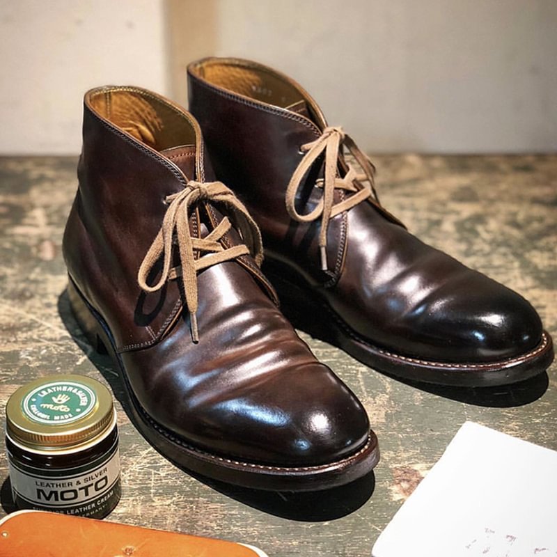 Vintage Hand-rubbed Lace-Up Work Boots