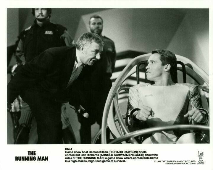 Richard Dawson Arnold Schwarzenegger The Running Man Original Press 8X10 Photo Poster painting