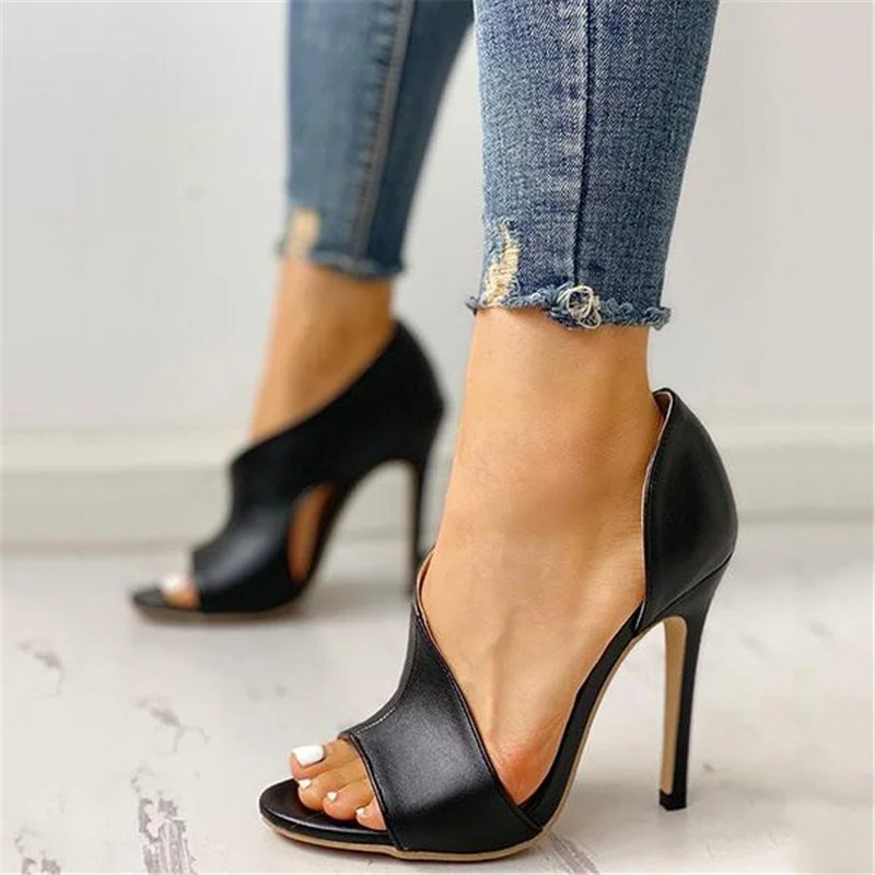 Colourp Colourp Size Sandals Female Summer New Fish Mouth Face Thin Heel Set Heel Female Sandals