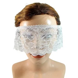 pornhint Pornhint white eye mask, kinky blindfold, burlesque headpiece, party mask, club event, dessous, lingerie, cosplay, fetish