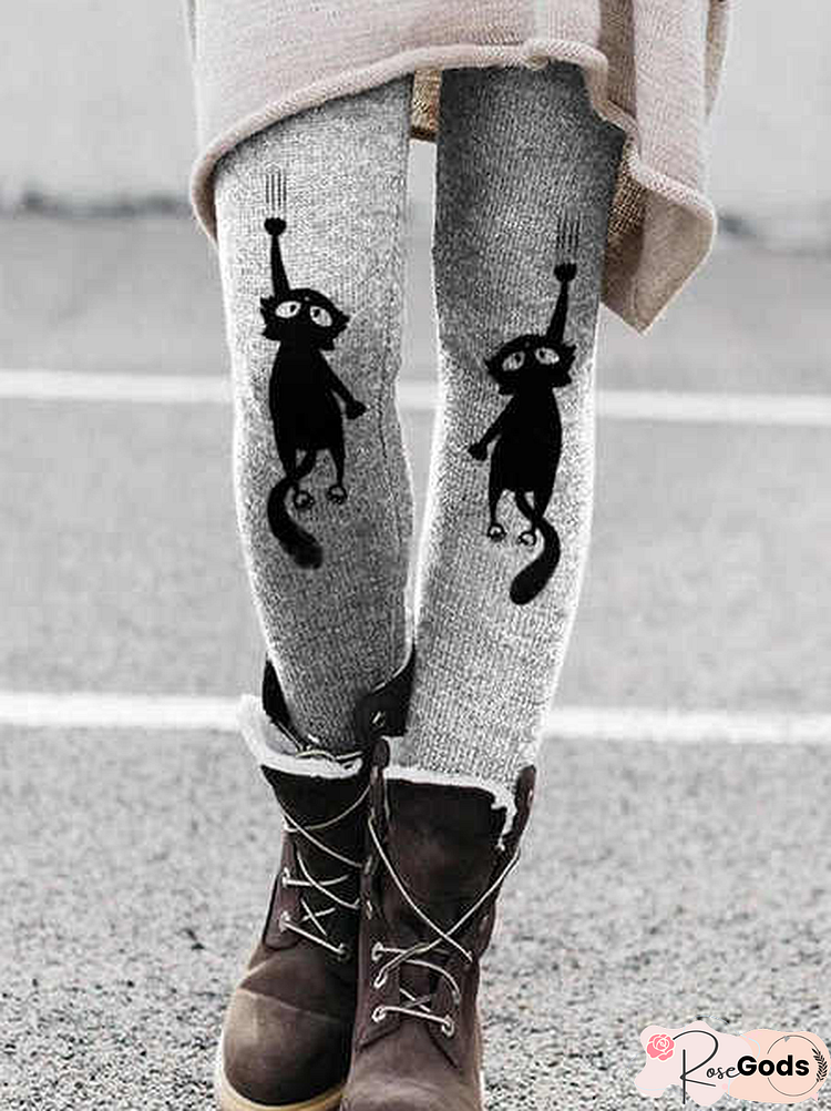 Cat Casual Regular Fit Leggings